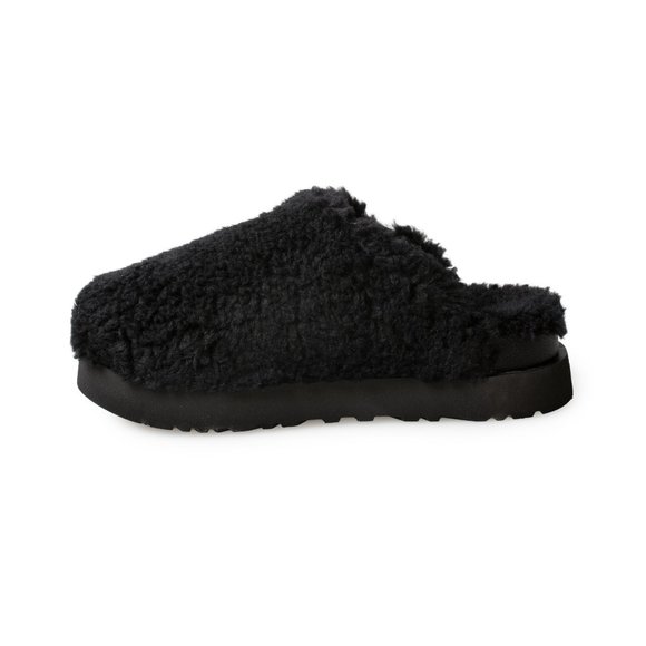 UGG Fuzz Sugar Slide Black Slippers - Women's - Picture 4 of 5